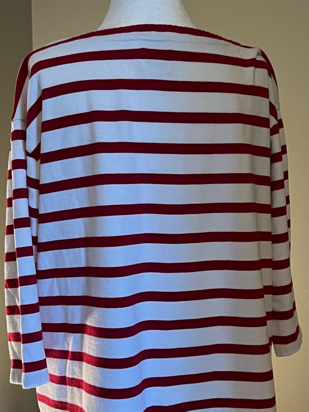 Nines by Hatch Red & White Striped Boatneck Maternity Shirt - Picture 5 of 7